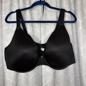 Cacique 46DDD Black Full Coverage Bra Smooth Cup T-Shirt Plus Size